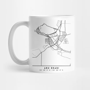 ABU DHABI UAE BLACK CITY STREET MAP ART Mug